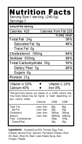 oat crackers nutritional table