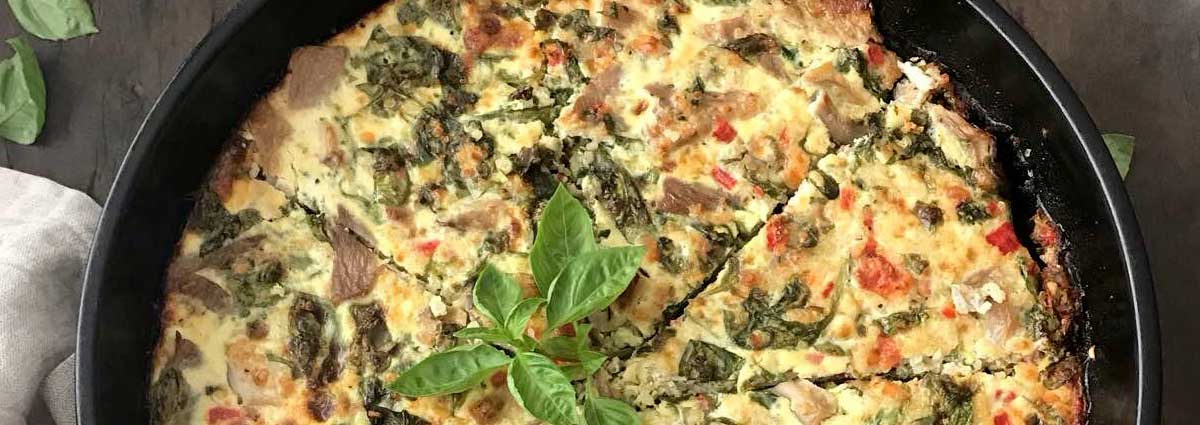 Mushroom spinach quinoa pie