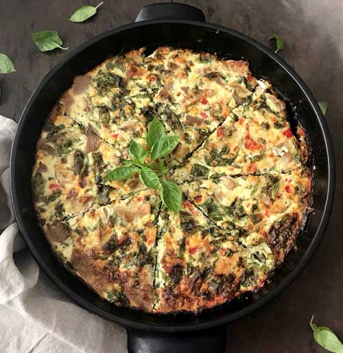 Mushroom spinach quinoa pie